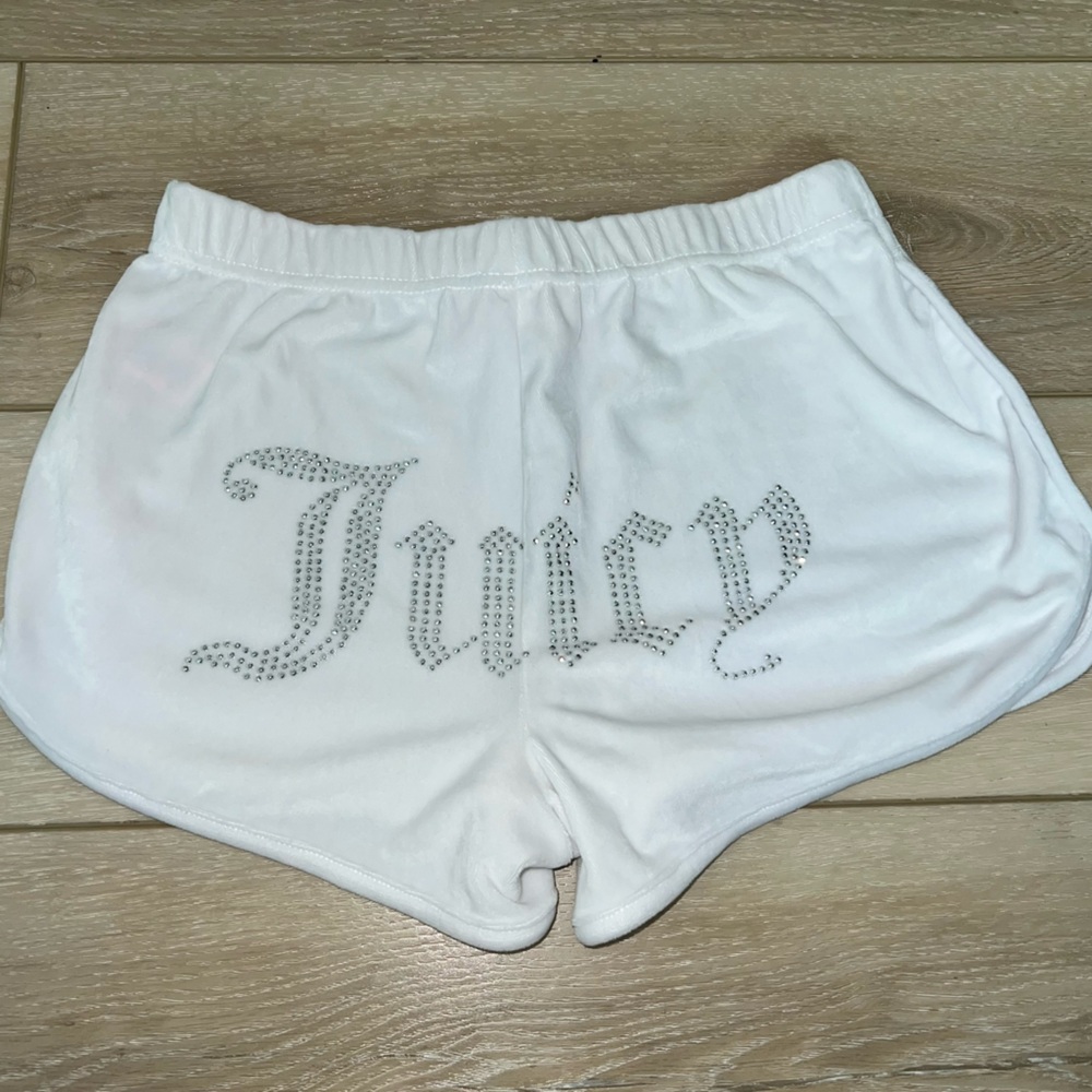 Juicy Couture White Shorts with Glittering Silver Detail